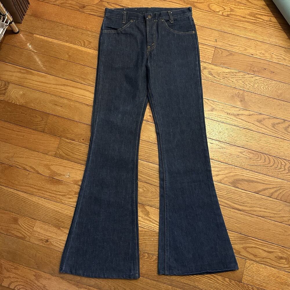 Vintage 70s Levi’s 784-0917 Flare Bell Bottom Orange Tab Jeans 30x36 (30x34)